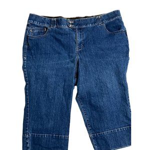 Lane Bryant Blue Denim Capri Jeans Pants Stretch Size 24 (44 waist)